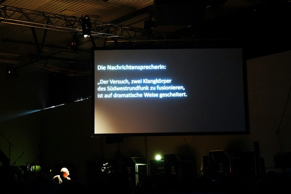 Protest gegen die Orchesterfusion in Donaueschingen am letzten Tag. Foto: Hans Kumpf