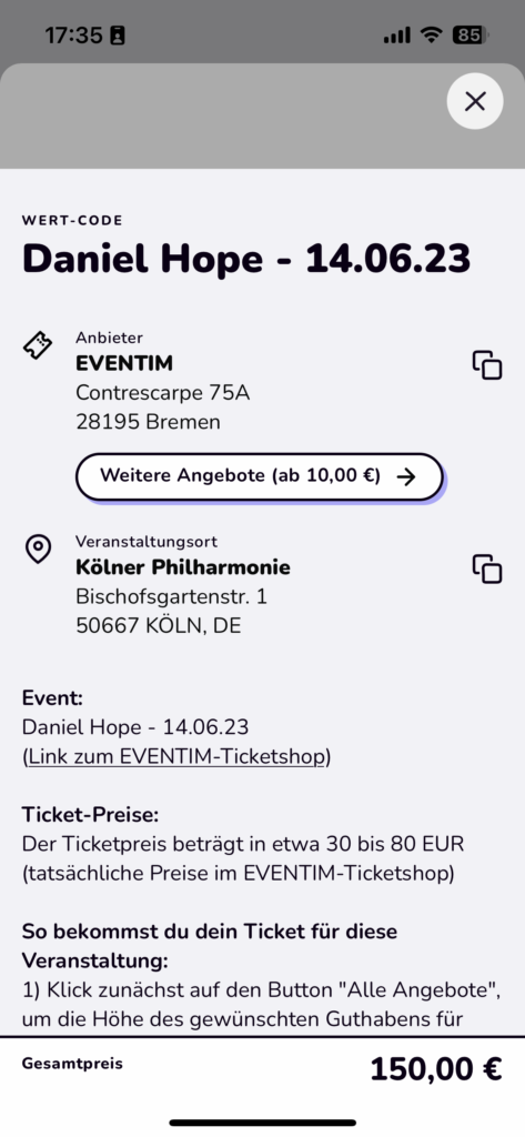 Daniel Hope Veranstaltung.