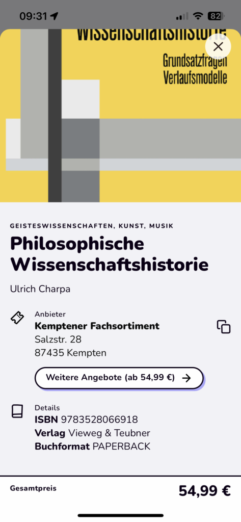 Bücher-Auswahl - Voreinstellung