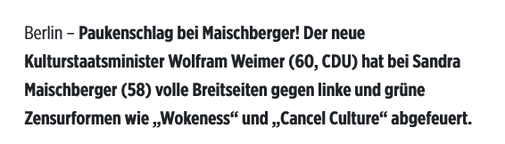 Maischberger Kulturstaatsminister Weimer zerlegt grüne Verbotspolitik Politik BILD de Maischberger Kulturstaatsminister Weimer zerlegt grüne Verbotspolitik Politik BILD de
